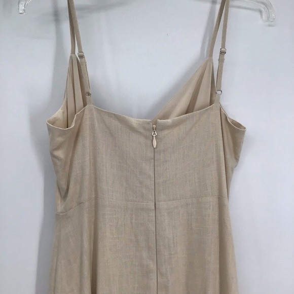 BCBGMAXAZRIA Linen Blend “Doris” Ruffled Midi Dress Corozo Beige NWT Size 6 - Picture 8 of 10
